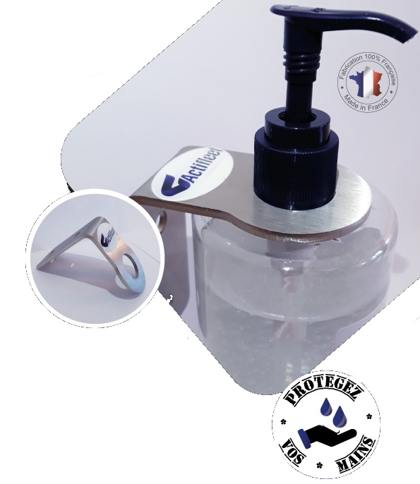 Image de  Support flacon gel hydroalcoolique À coller 