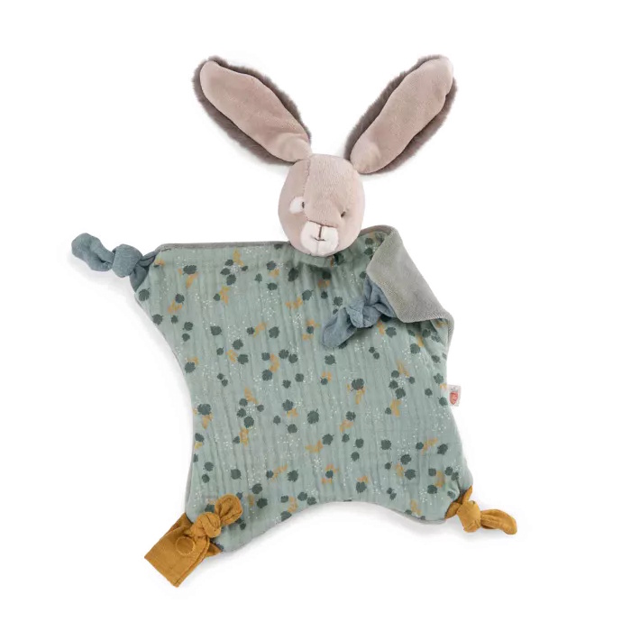 Image de  Moulin Roty - Doudou lapin sauge Trois petits lapins 