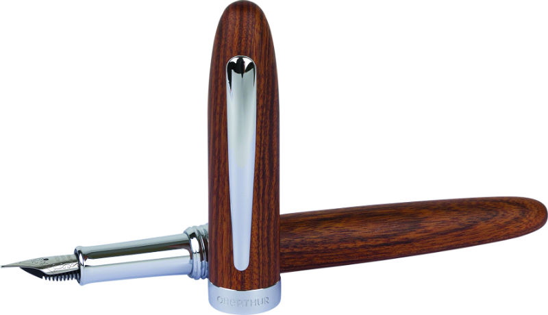 Ref. OBE240760, Plume Quito bois d'acajou chrome, Marron, marque OBERTHUR