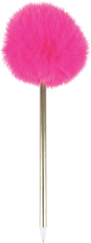 Image de  Stylo bille pompon rose 