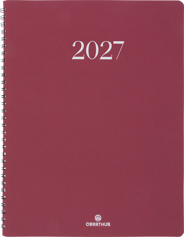 Ref. OBE827883, OBERTHUR - Semainier 27 Wire'o Galway bordeaux, Rouge, marque OBERTHUR