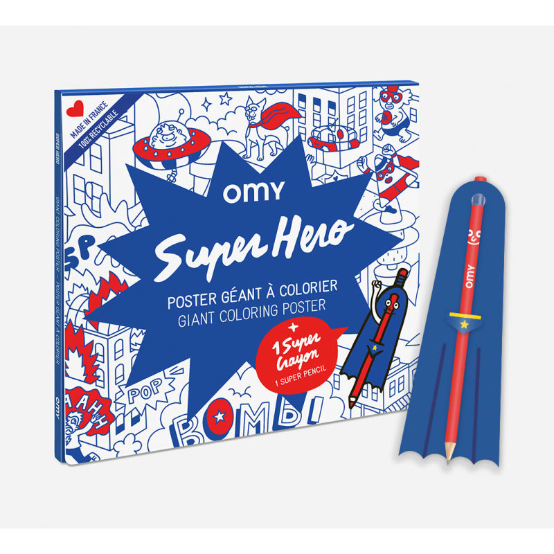 Image de  Poster a colorier super hero 100 x 70 cm 
