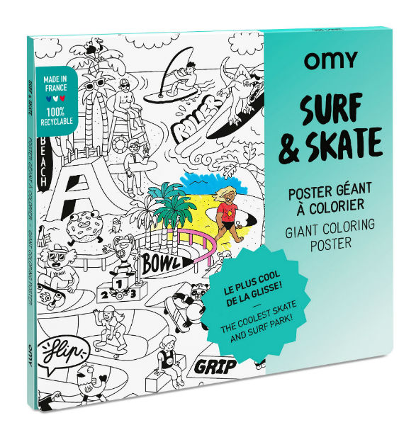 Image de  Poster à colorier surf & skate 