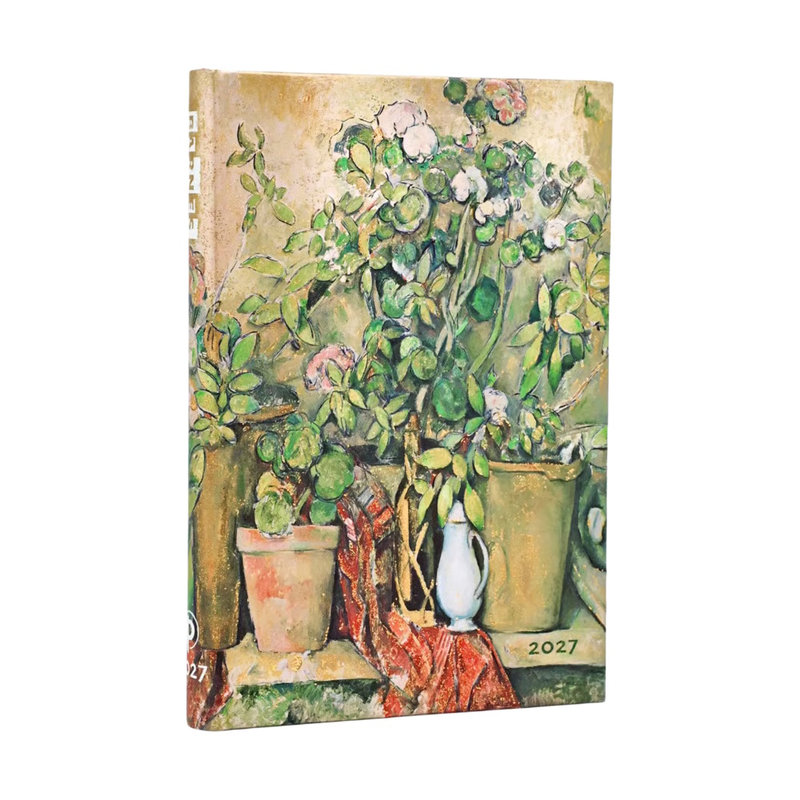 Ref. PAP20401, Agenda les pots en terre cuite et les fleurs de cézanne - Mini - Horizontale - 1 semaine sur 2 pages - 2027, marque PAPERBLANKS