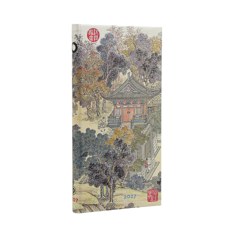 Ref. PAP20586, Agenda âge d'or de la prospérité Slim hor 1 sem/2p 2027, marque PAPERBLANKS