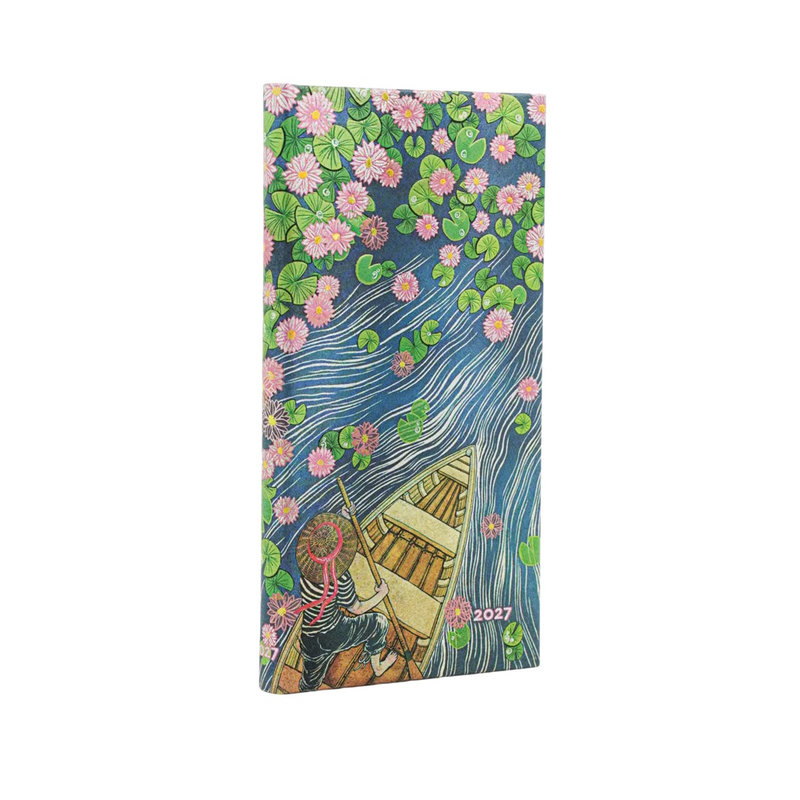 Ref. PAP20593, Agenda rivière du lotus Slim hor 1 sem/2p 2027, marque PAPERBLANKS