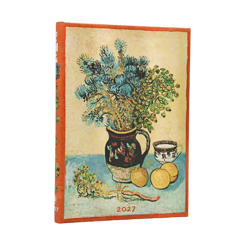 Ref. PAP20722, Agenda nature morte de Van Gogh - Midi - Horizontale - 1 semaine sur 2 pages - 2027, marque PAPERBLANKS