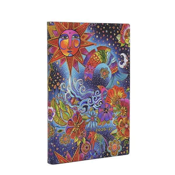 Ref. PAP21088, Agenda souple Mini Magie Céleste - 1 semaine / 2 pages - Horizontale - 2026 - 2027, marque PAPERBLANKS