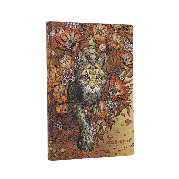 Ref. PAP21095, Agenda souple Mini Lynx en hausse - 1 semaine / 2 pages - Horizontale - 2026 - 2027, marque PAPERBLANKS