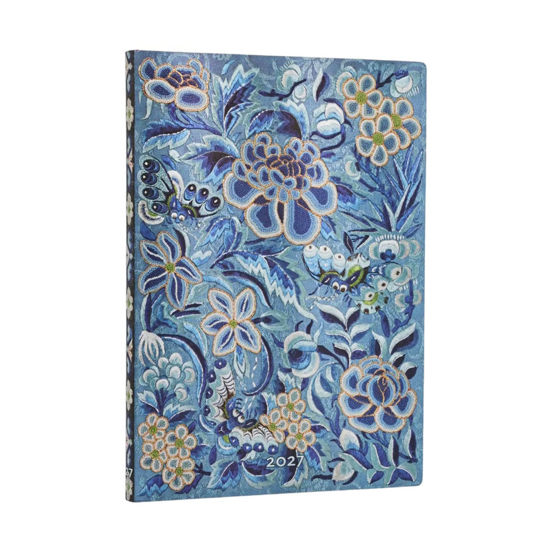 Ref. PAP21316, Agenda souple blue willow - Midi - Verticale - 1 semaine sur 2 pages - 2027, marque PAPERBLANKS
