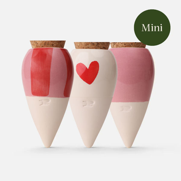 Image de  Pépin. Trio Mini Olla - Les Lovers - 1 rose pâle, 1 rayé rose et rouge, 1 cœur 