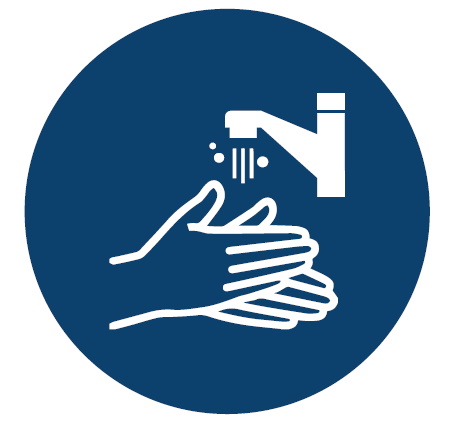 Image de  Lavage de mains obligatoire stickers mural Ø 30 cm 