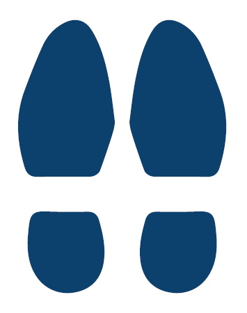 Image de  Jeu de 2 empreintes de pas bleu stickers sol 