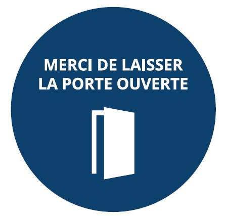 Image de  Laisser la porte ouverte stickers mural Ø30 cm 