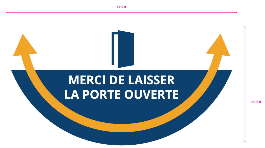 Image de  Laisser la porte ouverte stickers demi lune70x35cm 