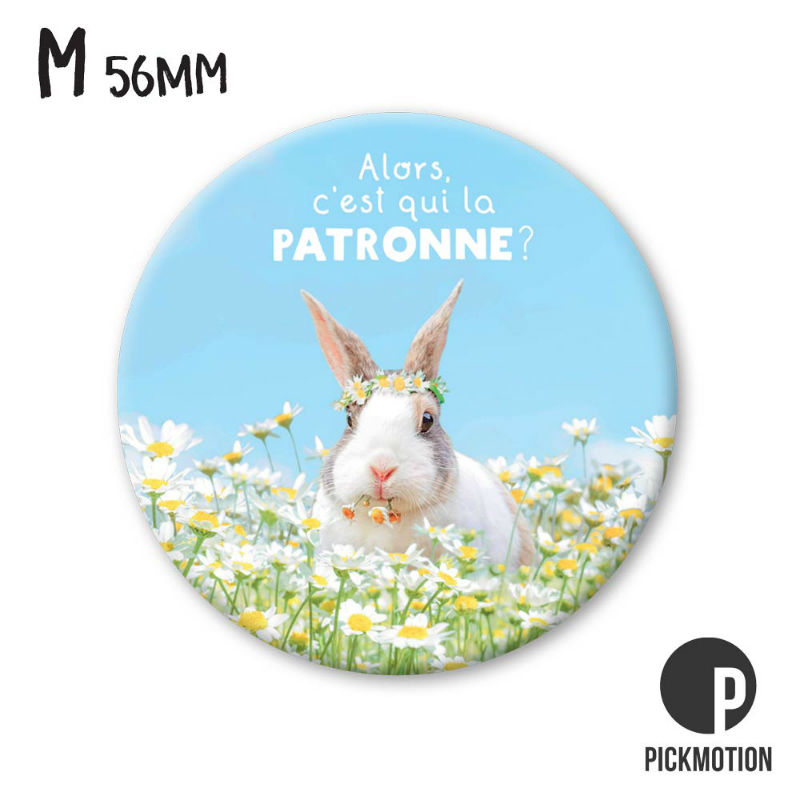 Image de  Magnet diam 56mm c'est qui la patronne ? 