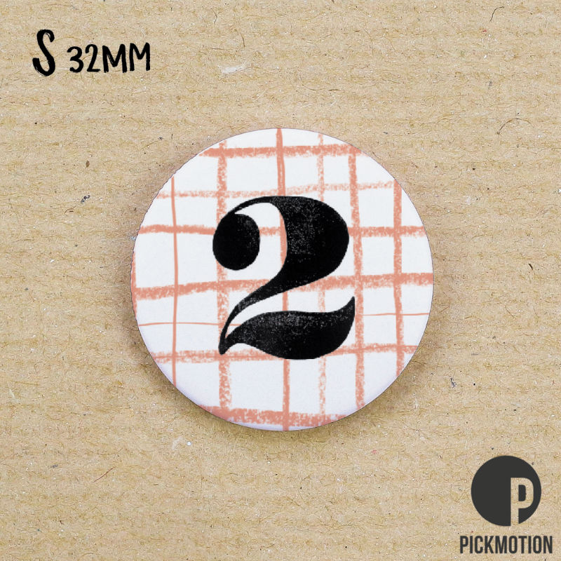 Image de  Magnet diam 32mm linocut 2 