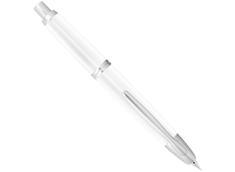 Image de  STYLO PLUME RETRACTABLE CAPLESS MOYEN BLANC/RHODIÉ 