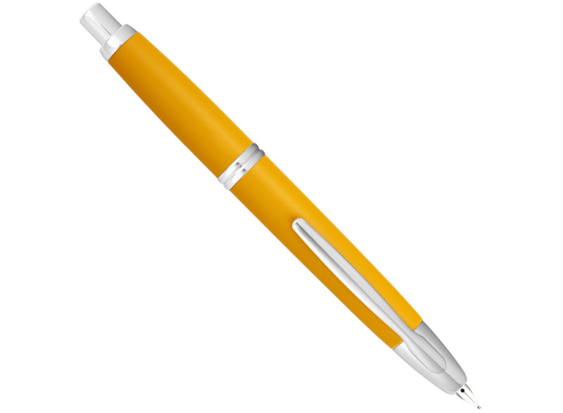 Image de  STYLO PLUME RETRACTABLE CAPLESS MOYEN JAUNE/RHODIÉ 