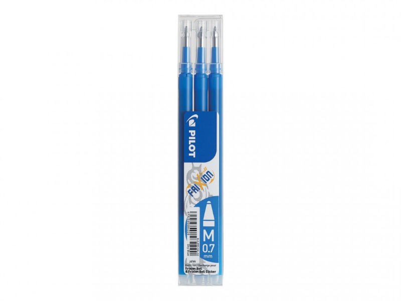 Image de  Étui de 3 recharges pour stylo Frixion 0,7 bleu ciel 