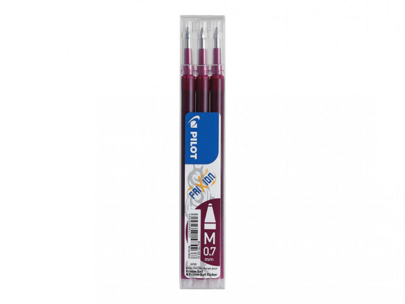 Image de  Étui de 3 recharges pour stylo Frixion 0,7 bordeaux 