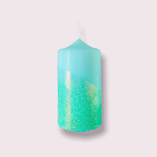 Image de  Bougie Dip Dye Glitter menthe 