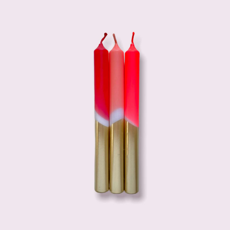 Image de  Paquet de 3 bougies Dip Dye automne été indien 