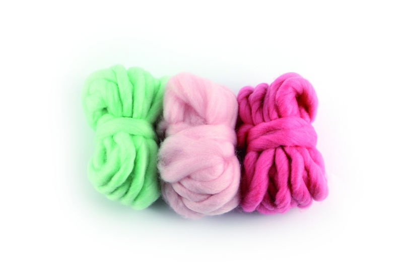 Image de  Set 3 pelotes pour tissage rose/rose dragée/menthe 