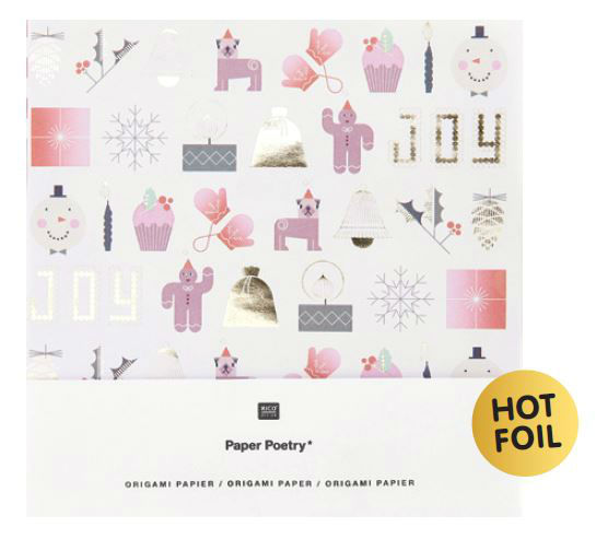 Image de  Paquet 50 feuilles 20 x 20 origami I Love Christmas 