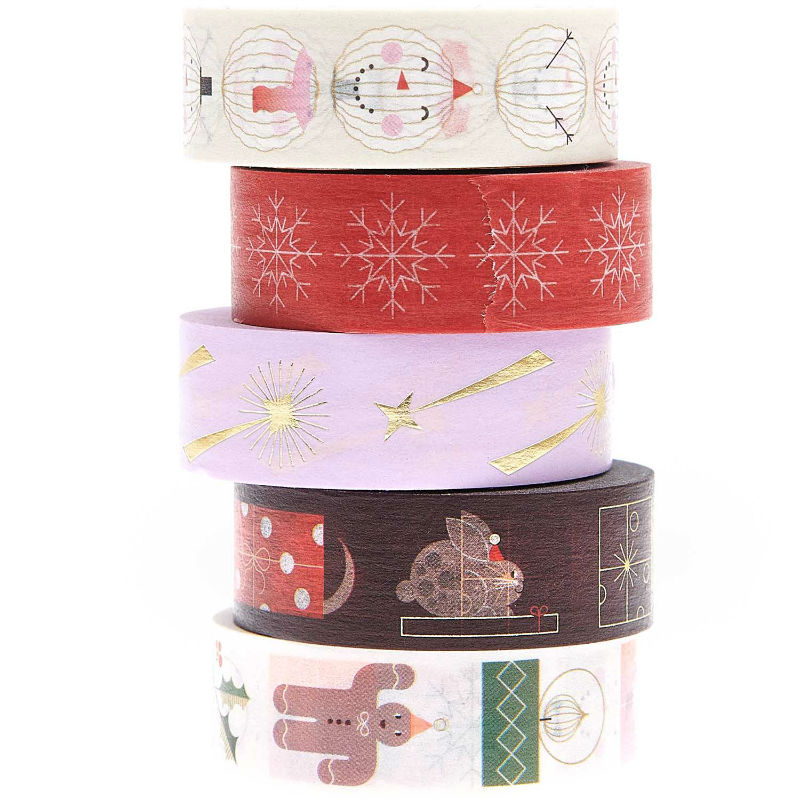 Image de  Paquet 5 masking tape I Love Christmas figures 