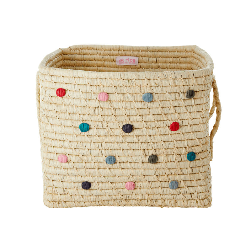 Image de  Panier carrÉ en raphia believe in red lipstick 