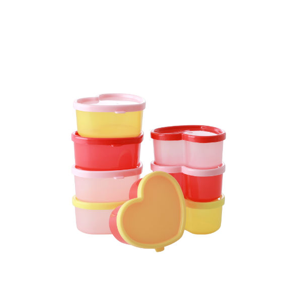 Ref. RICFBOX8ZHEA, Set 8 petites boîtes alimentaires cœurs, Assorties, marque RICE