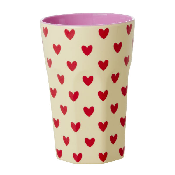 Image de  Grande tasse 400ML crème imprimé cœurs 
