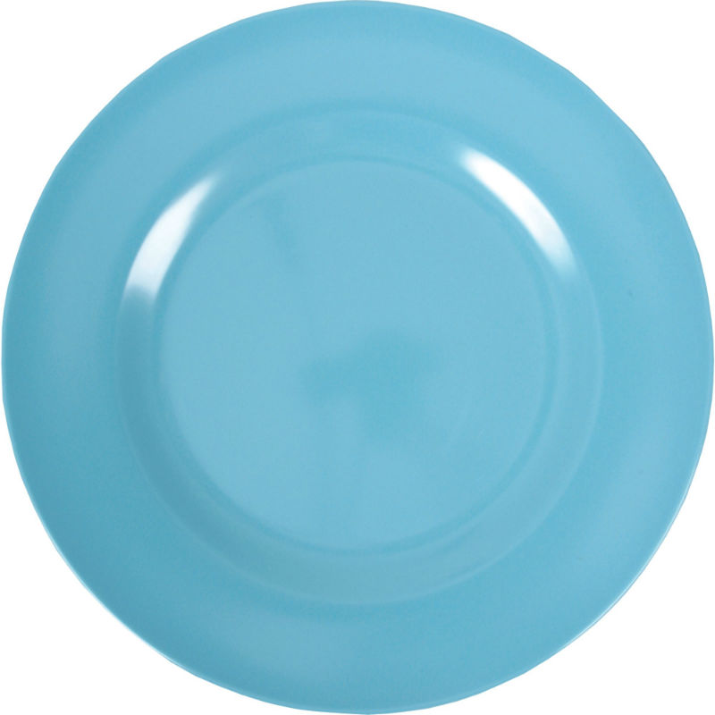 Image de  Assiette plate ronde en mélamine turquoise 