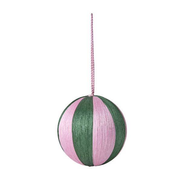 Ref. RICXHANLBAUIG, Grande décoration Noël ronde rose tendre, marque RICE