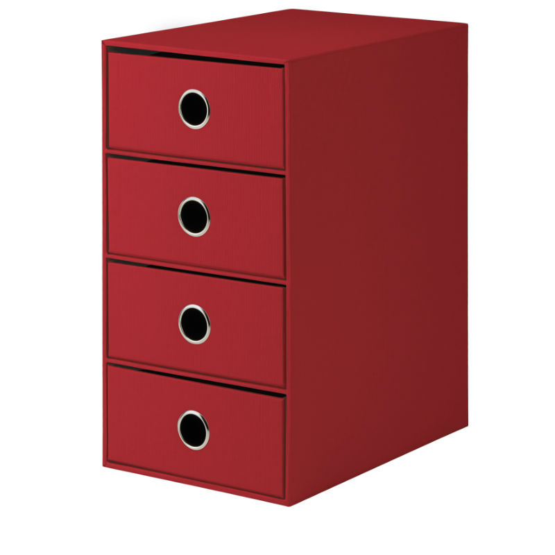 Ref. ROS1524452364, BOX 4 TIROIRS ROUGE, Rouge, marque RÖSSLER