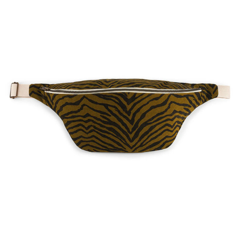 Image de  Sac banane imprimé Zèbre Tapenade/noir 