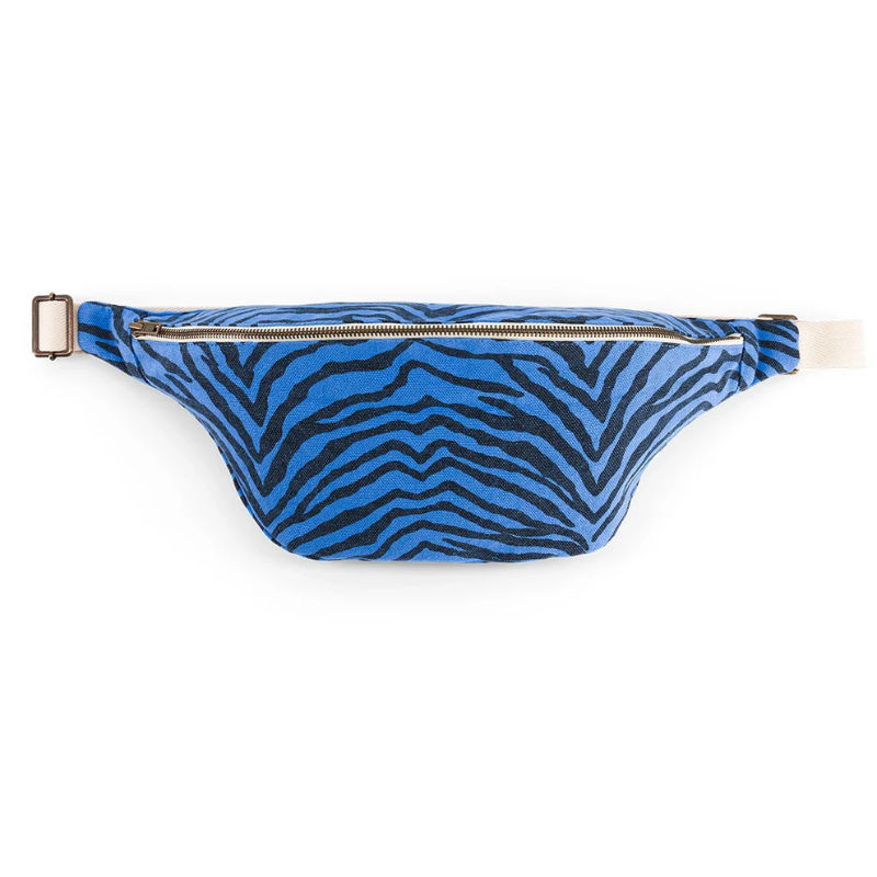 Image de  Sac banane imprimé Zèbre bleu/noir 