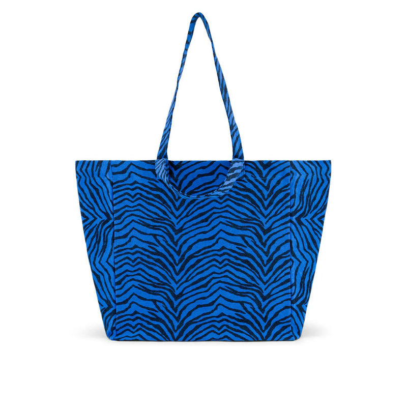 Image de  Sac cabas Elisa imprimé Zèbre bleu / noir 