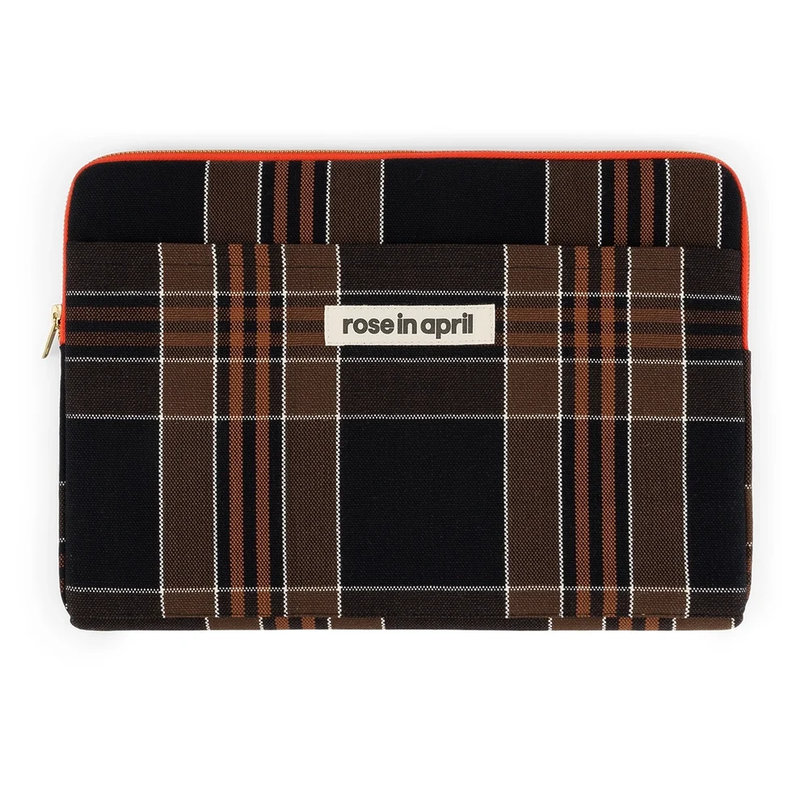 Ref. ROSART000001943, ROSE IN APRIL - Pochettes d'ordinateur 13/14' Octave black tartan, Noir, marque ROSE IN APRIL