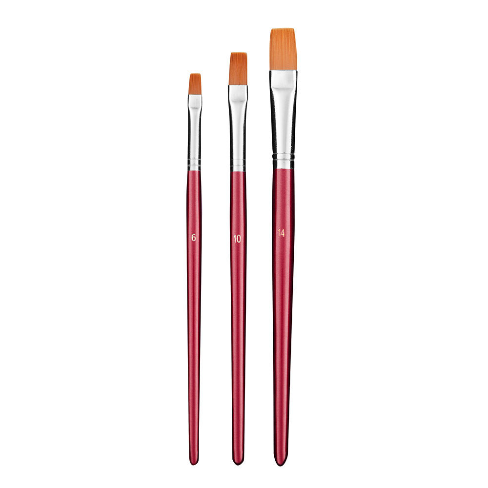 Image de  Sac 3 pinceaux brosse synth 6 10 14 