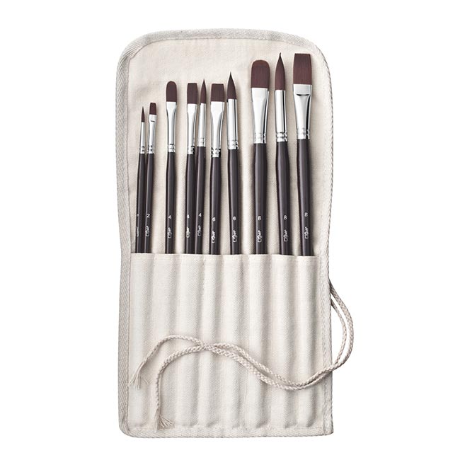 Image de  Etui 10 pinceaux synth ass rd 0 4 6 8 pl 2 4 6 8   