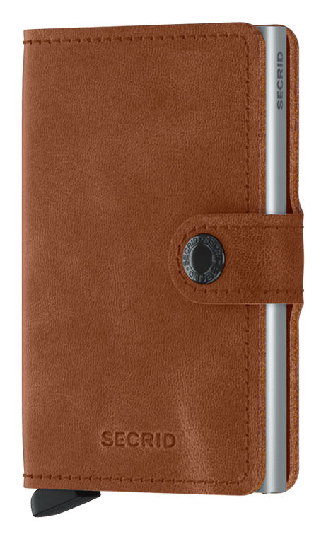 Image de  Porte carte Miniwallet Vintage cognac argent 