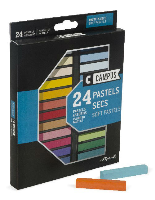 Image de  Boite 24 crayons pastels sec campus 