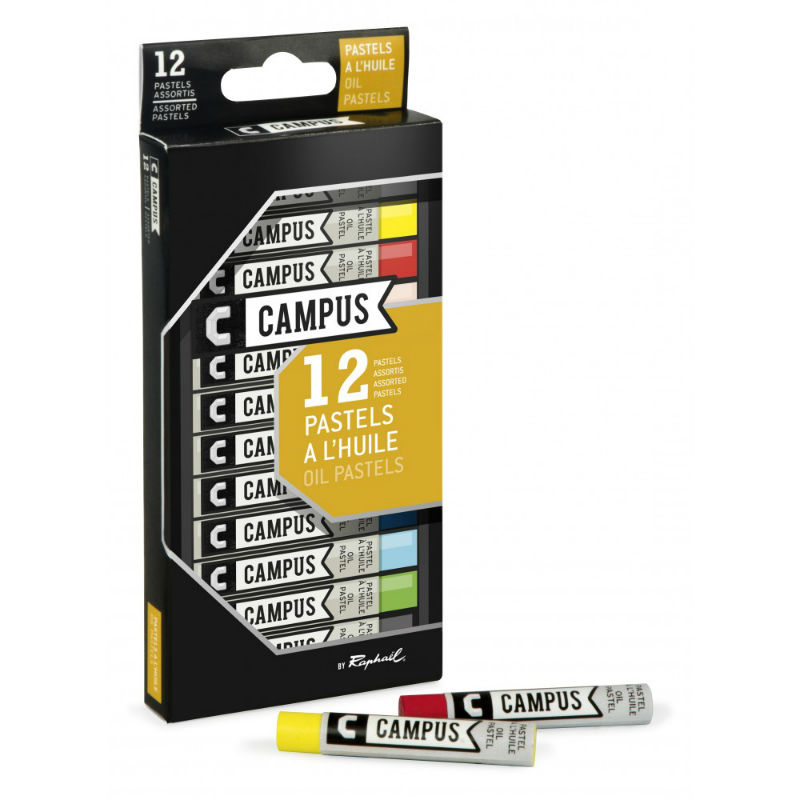 Image de  Boite 12 crayons pastels huile campus 