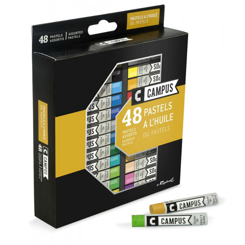 Image de  Boite 48 crayons pastels huile campus 