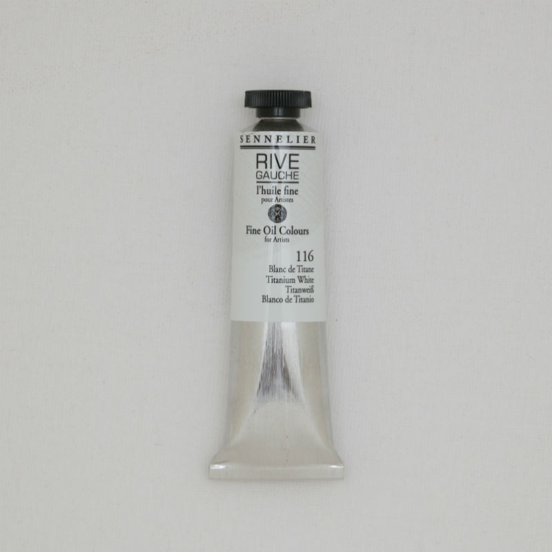 Ref. SENN130312116, Tube 40 ml huile blanc de titane, marque SENNELIER