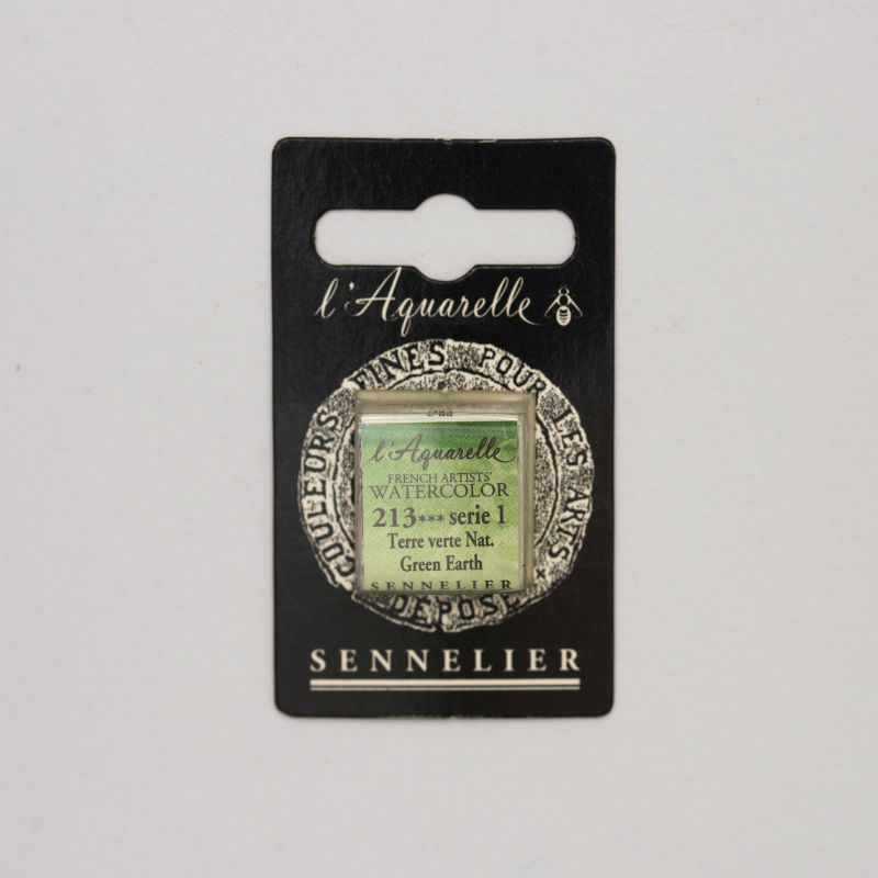 Image de  1/2 godet aquarelle terre verte naturelle s1 