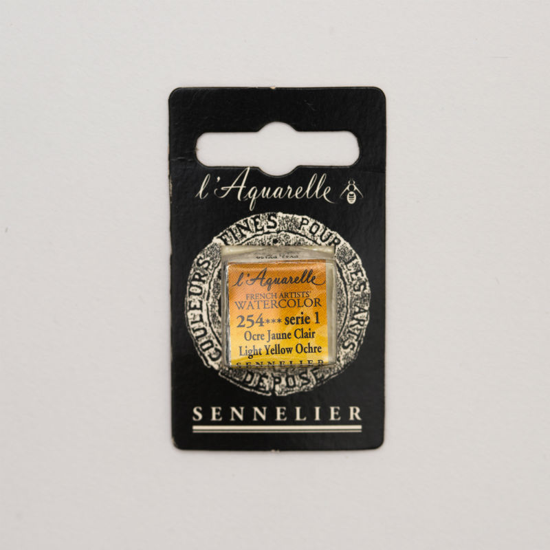 Image de  1/2 godet aquarelle ocre jaune clair s1 