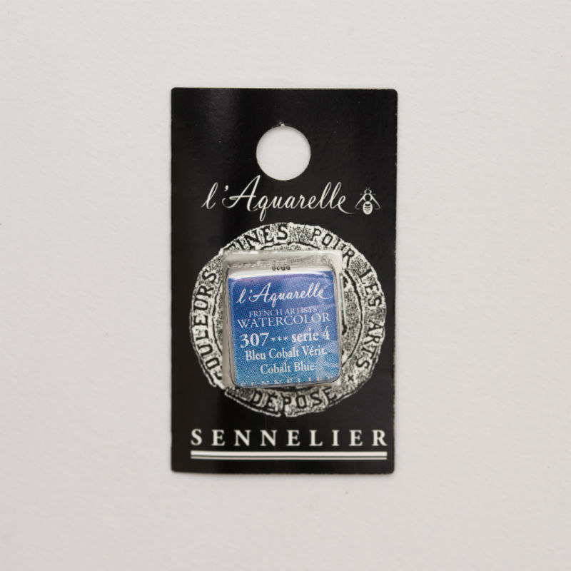 Image de  1/2 godet aquarelle bleu cobalt véritable s4 